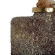 Decorative Bottle | Gold Glitter & Stone Lid | 15" Black Glass