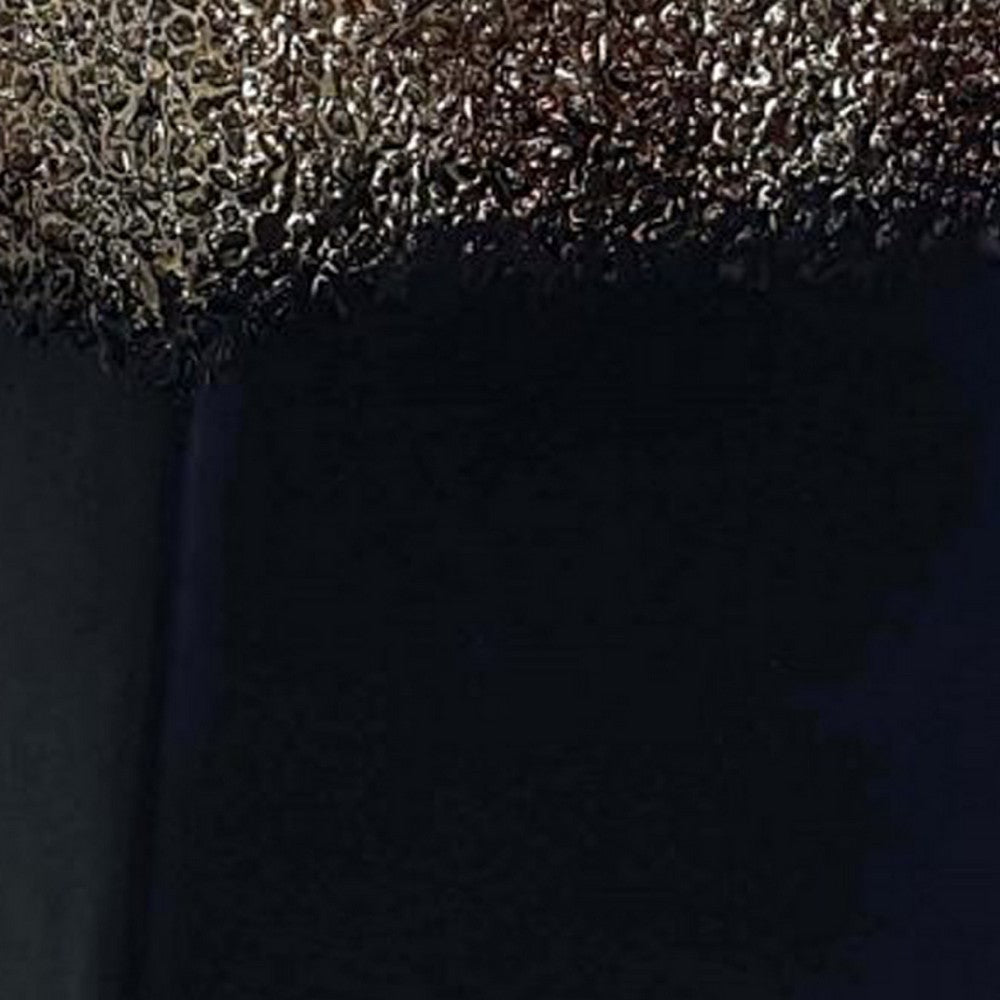 Decorative Bottle | Gold Glitter & Stone Lid | 15" Black Glass