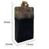 Decorative Bottle | Gold Glitter & Stone Lid | 15" Black Glass