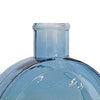 Decorative Floral Vase | Coastal Ocean Blue Glass with Stone Motif | 8"