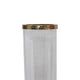 Gemo Hurricane Candle Holder with Gold Base | Mango Wood Accent 21"