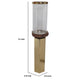 Gemo Hurricane Candle Holder with Gold Base | Mango Wood Accent 21"