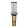 Gemo Hurricane Candle Holder with Gold Base | Mango Wood Accent 20"
