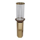 Gemo Hurricane Candle Holder with Gold Base | Mango Wood Accent 20"