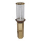 Gemo Hurricane Candle Holder with Gold Base | Mango Wood Accent 20"