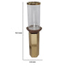 Gemo Hurricane Candle Holder with Gold Base | Mango Wood Accent 20"