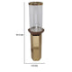 Gemo Hurricane Candle Holder with Gold Base | Mango Wood Accent 20"