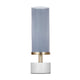 Fem Hurricane Candle Holder | White Marble Base | 16" Gray Glass