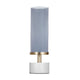 Fem Hurricane Candle Holder | White Marble Base | 16" Gray Glass