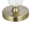 Kez Hurricane Candle Holder | White Marble | 16" Turned Gold Accent