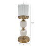 Kez Hurricane Candle Holder | White Marble | 16" Turned Gold Accent