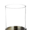 Kez Hurricane Candle Holder | White Marble | 11" Turned Gold Accent