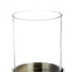 Kez Hurricane Candle Holder | White Marble | 11" Turned Gold Accent