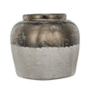 Accent Flower Vase | Rustic Bronze & Silver Terracotta | 13" Round