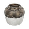 Accent Flower Vase | Rustic Bronze & Silver Terracotta | 13" Round