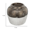 Accent Flower Vase | Rustic Bronze & Silver Terracotta | 13" Round