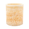 Decorative Candle Holder | Boho Yellow Stone Cylindrical Body | 6"