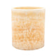 Decorative Candle Holder | Boho Yellow Stone Cylindrical Body | 6"