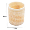 Decorative Candle Holder | Boho Yellow Stone Cylindrical Body | 6"