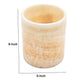 Decorative Candle Holder | Boho Yellow Stone Cylindrical Body | 6"