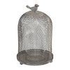 Vintage Candle Holder Set of 2 | Sparrow Accent Mesh Dome Design | Gray