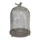 Vintage Candle Holder Set of 2 | Sparrow Accent Mesh Dome Design | Gray