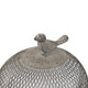 Vintage Candle Holder Set of 2 | Sparrow Accent Mesh Dome Design | Gray