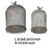 Vintage Candle Holder Set of 2 | Sparrow Accent Mesh Dome Design | Gray
