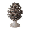 Hazel Accent Decor | 11" Pine Cone Polyresin Sculpture | Gray Rustic Style