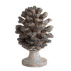 Hazel Accent Decor | 11" Pine Cone Polyresin Sculpture | Gray Rustic Style