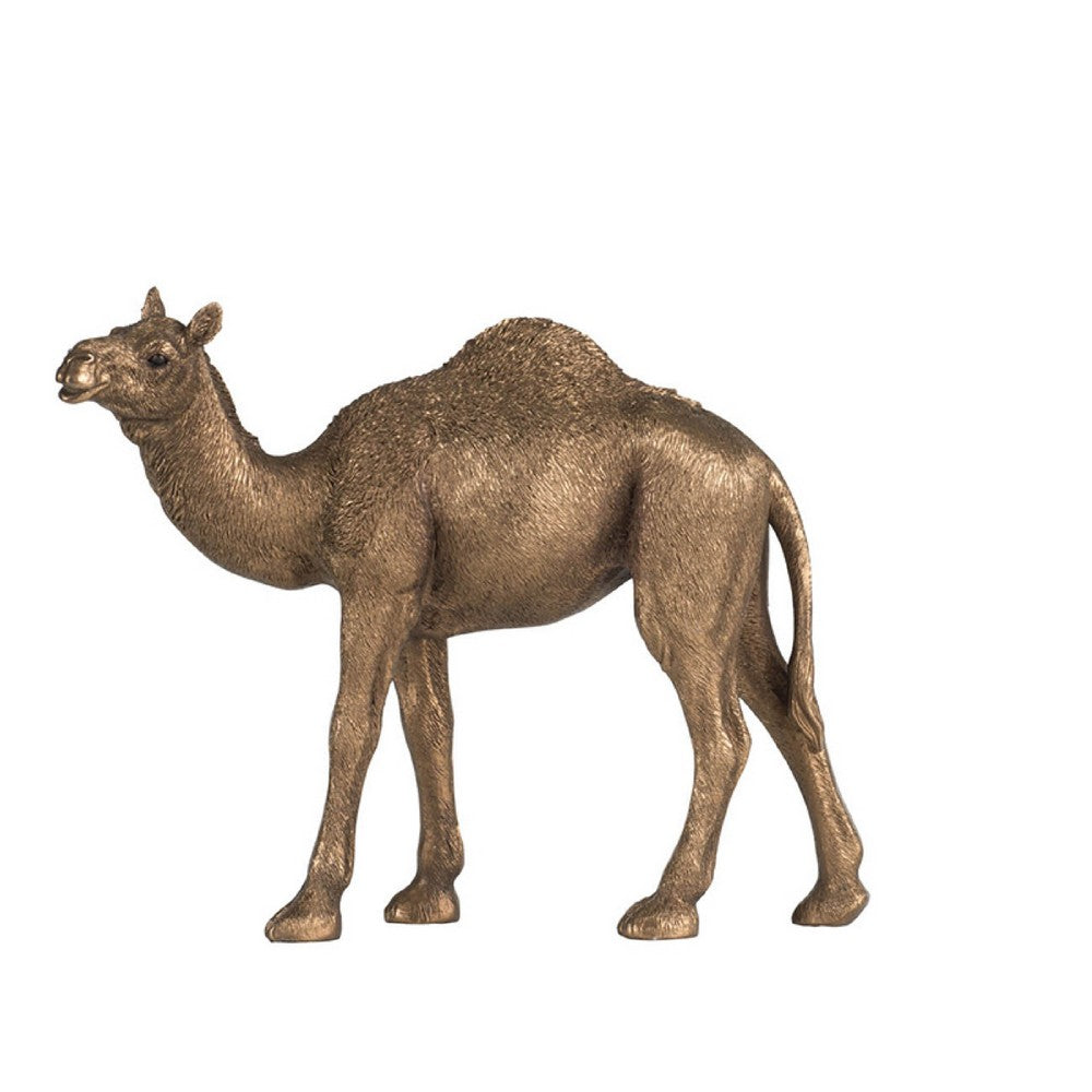 Egyptian Camel Accent Decor | Realistic 9" Sculpture | Polyresin Bronze