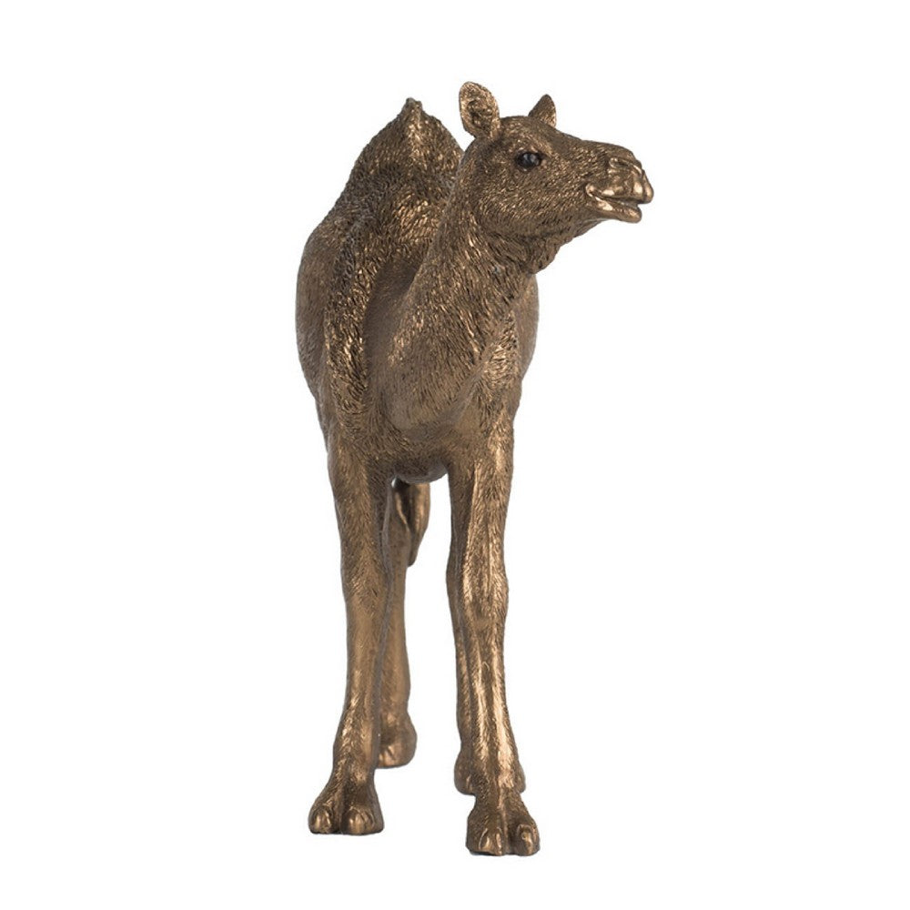 Egyptian Camel Accent Decor | Realistic 9" Sculpture | Polyresin Bronze