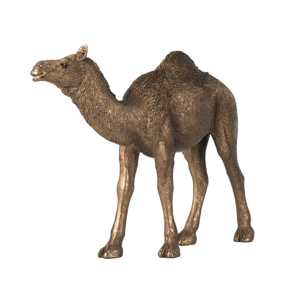 Egyptian Camel Accent Decor | Realistic 9" Sculpture | Polyresin Bronze