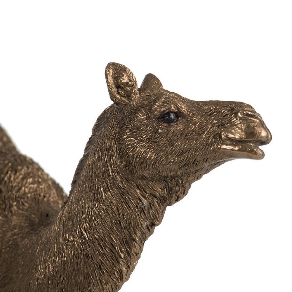 Egyptian Camel Accent Decor | Realistic 9" Sculpture | Polyresin Bronze