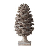 Hazel Pine Cone Accent Decor | Realistic 14" Sculpture Polyresin | Gray