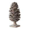Hazel Pine Cone Accent Decor | Realistic 14" Sculpture Polyresin | Gray