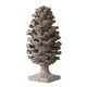 Hazel Pine Cone Accent Decor | Realistic 14" Sculpture Polyresin | Gray