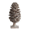 Hazel Pine Cone Accent Decor | Realistic 14" Sculpture Polyresin | Gray