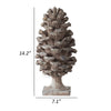 Hazel Pine Cone Accent Decor | Realistic 14" Sculpture Polyresin | Gray