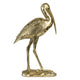 Standing Crane Figurine | 16" Antique Gold Resin | Textured Feathers