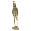 Standing Crane Figurine | 16" Antique Gold Resin | Textured Feathers