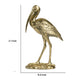 Standing Crane Figurine | 16" Antique Gold Resin | Textured Feathers