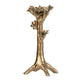 Tree Candle Holder Stand | 13" Decorative Design | Antique Gold Resin