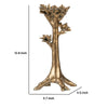Tree Candle Holder Stand | 13" Decorative Design | Antique Gold Resin