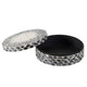 Decorative Box | 10" Round White | Black Mother of Pearl Inlay | Capiz