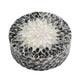 Decorative Box | 10" Round White | Black Mother of Pearl Inlay | Capiz