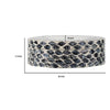 Decorative Box | 10" Round White | Black Mother of Pearl Inlay | Capiz
