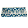 Decorative Tray | 14" Capiz Geometric Pattern | Retro Blue and White