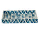 Decorative Tray | 14" Capiz Geometric Pattern | Retro Blue and White