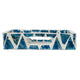 Decorative Tray | 14" Capiz Geometric Pattern | Retro Blue and White